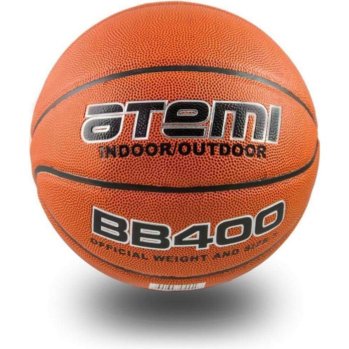 Мяч баскетбольный Atemi BB400, размер 6, синтетическая кожа ПУ, 8 панелей, окружность 72-74 см, клееный