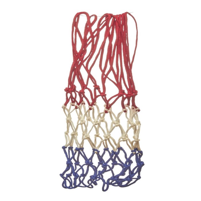 фото Сетка баскетбольная atemi t4011n3, 50 см, цвет белый/красный/синий, толщина нити
