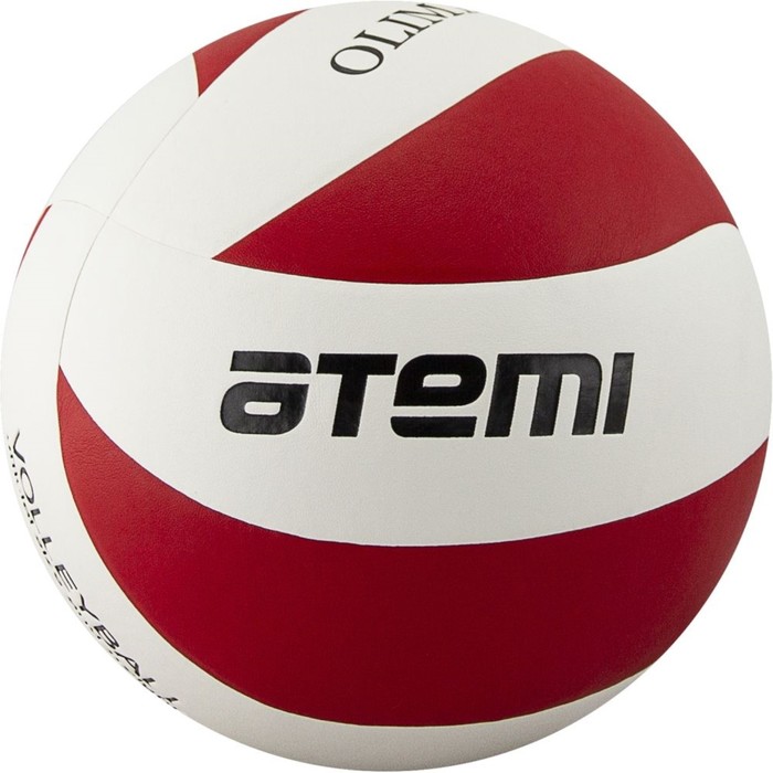 фото Мяч волейбольный atemi olimpic, синтетическая кожа pu, красн.-бел., 8 панелей, клееный, окружность 65-67 см