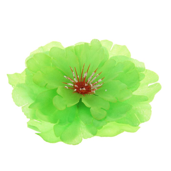 Гавайский зажим "Пион, цвет зеленый