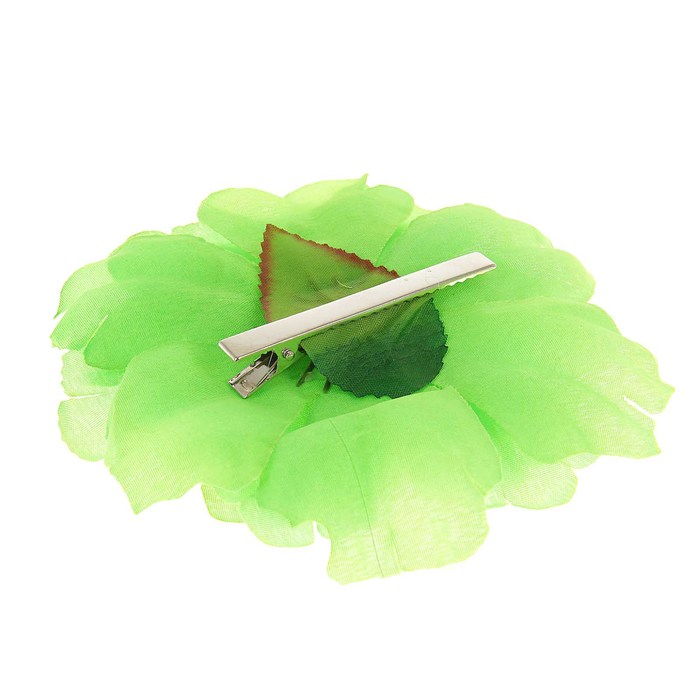 Гавайский зажим "Пион, цвет зеленый