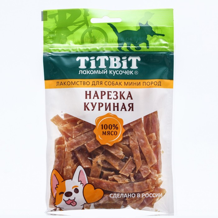 Лакомство для собак мини-пород Titbit нарезка куриная 70 г dog fest куриная нарезка на жевательной палочке для собак 500 г