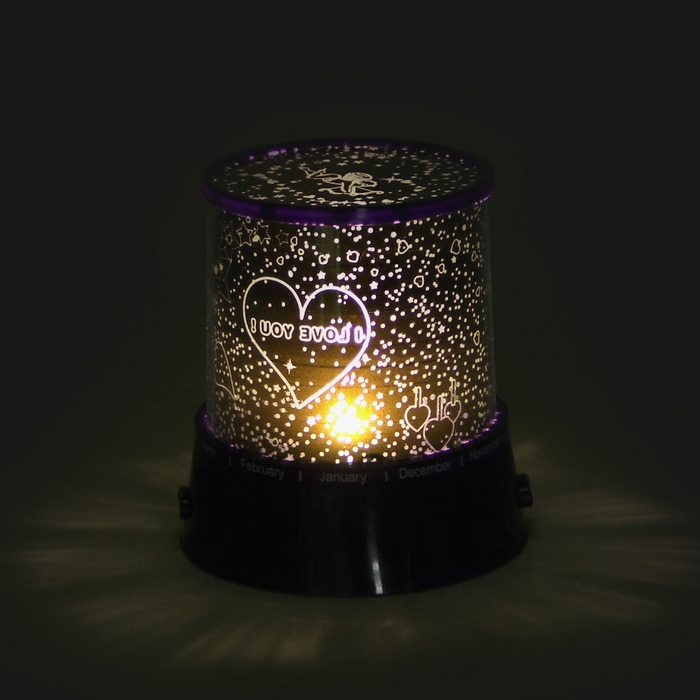 Ночник-проектор I love you, сиреневый