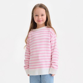 Джемпер для девочки KAFTAN, цвет белый/розовый, размер 32 (110-116 см) Ош