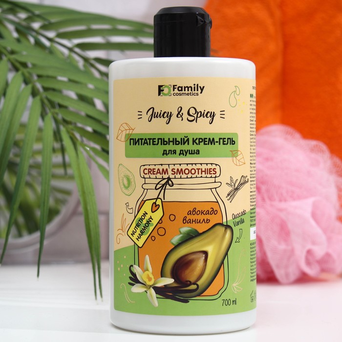 Крем-гель для душа серии Juicy & Spicy питательный, 700 мл