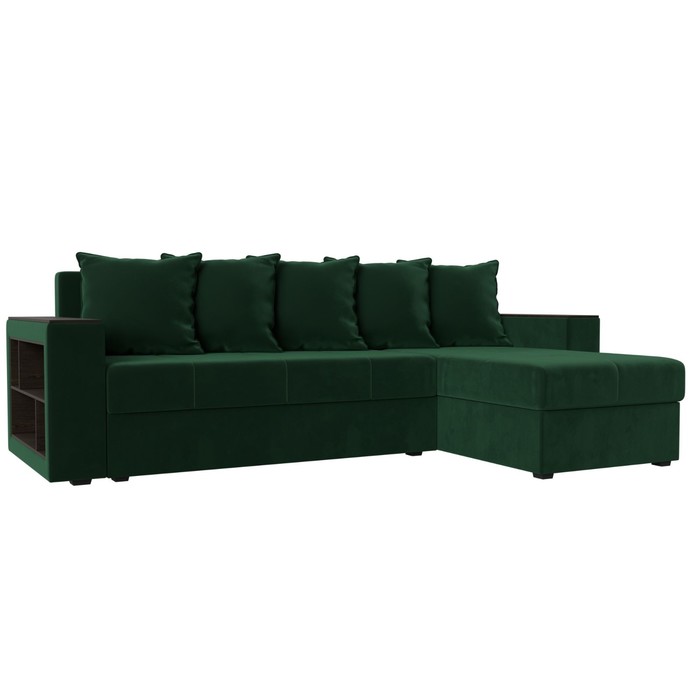 Угловой диван «Дубай лайт», еврокнижка, угол правый, велюр, цвет зелёный угловой диван амстердам лайт еврокнижка правый угол велюр цвет зелёный