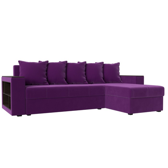 Угловой диван «Дубай лайт», еврокнижка, угол правый, микровельвет, цвет фиолетовый угловой диван дубай лайт угол правый цвет микровельвет фиолетовый экокожа чёрный