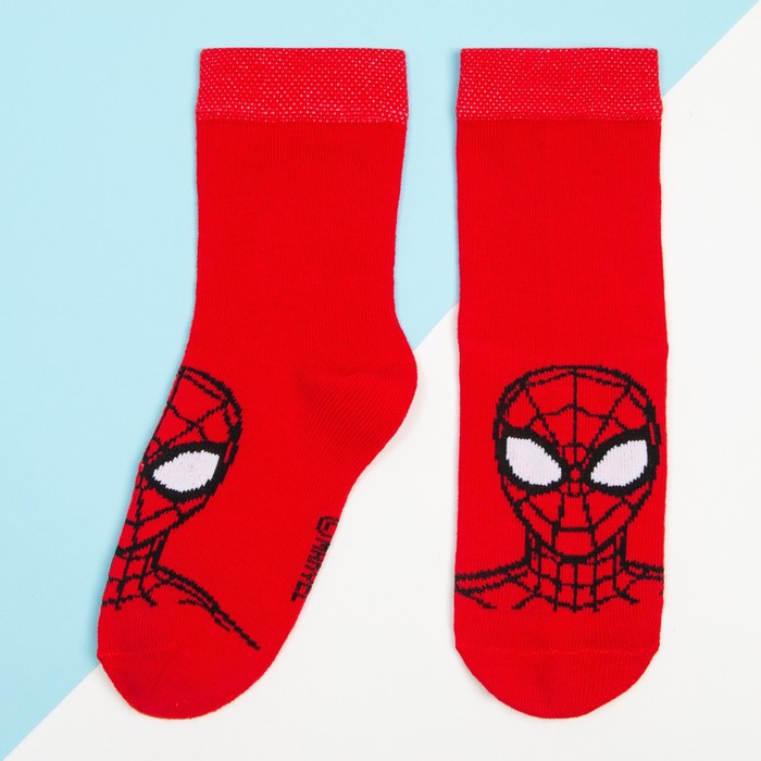 Носки для мальчика «Человек-Паук», MARVEL, 16-18 см, цвет красный носки для мальчика человек паук marvel 16 18 см цвет белый