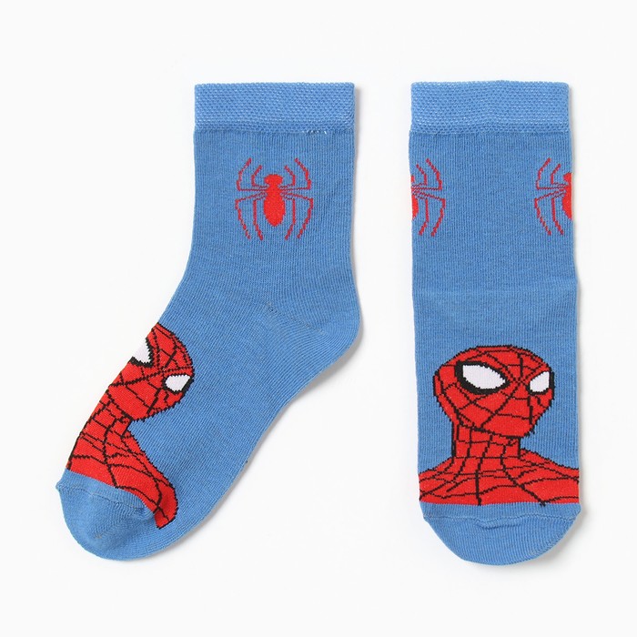 Носки для мальчика «Человек-Паук», MARVEL, 16-18 см, цвет синий носки для мальчика человек паук marvel 16 18 см цвет белый