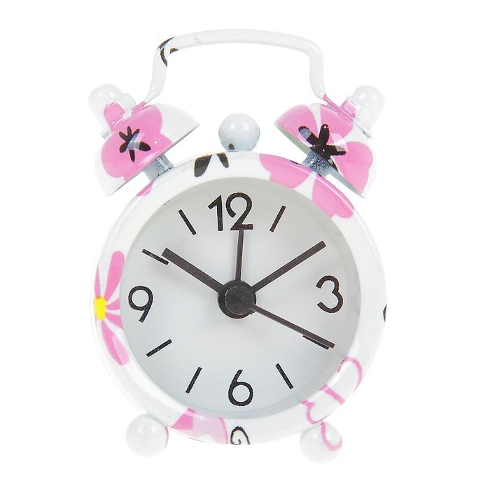 Будильник мини "Бабочка, цветы", цвета МИКС