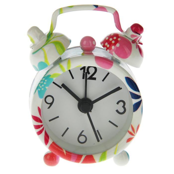 Будильник мини "Бабочка, цветы", цвета МИКС
