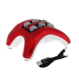 Массажёр для ног Luazon LEM-08, вибрационный, 3хААА (не в комплекте)/USB, красно-белый Ош
