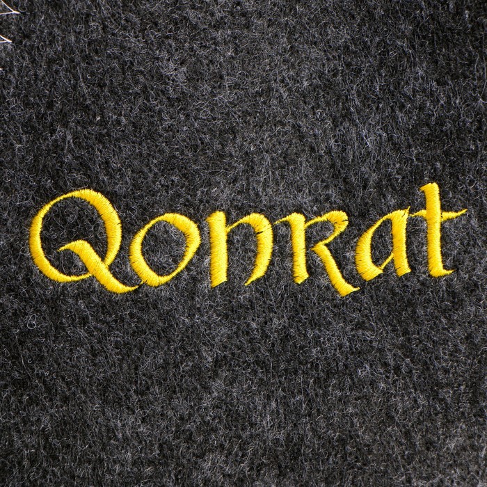 фото Шапка для бани с вышивкой "qonrat" серая добропаровъ