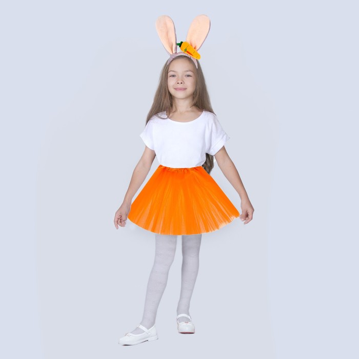 Карнавальный набор «Зайка с морковкой», ободок, юбка оранжевая, 3-7 лет карнавальный набор зайка с морковкой ободок юбка оранжевая 3 7 лет 9285188