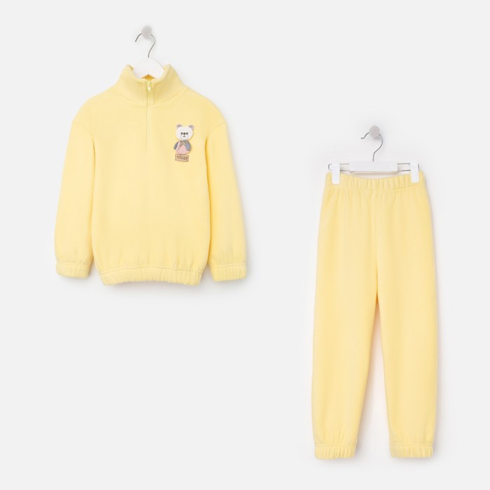 Костюм детский (толстовка, брюки) MINAKU цвет жёлтый, рост 104 костюм детский толстовка брюки minaku цвет жёлтый рост 98