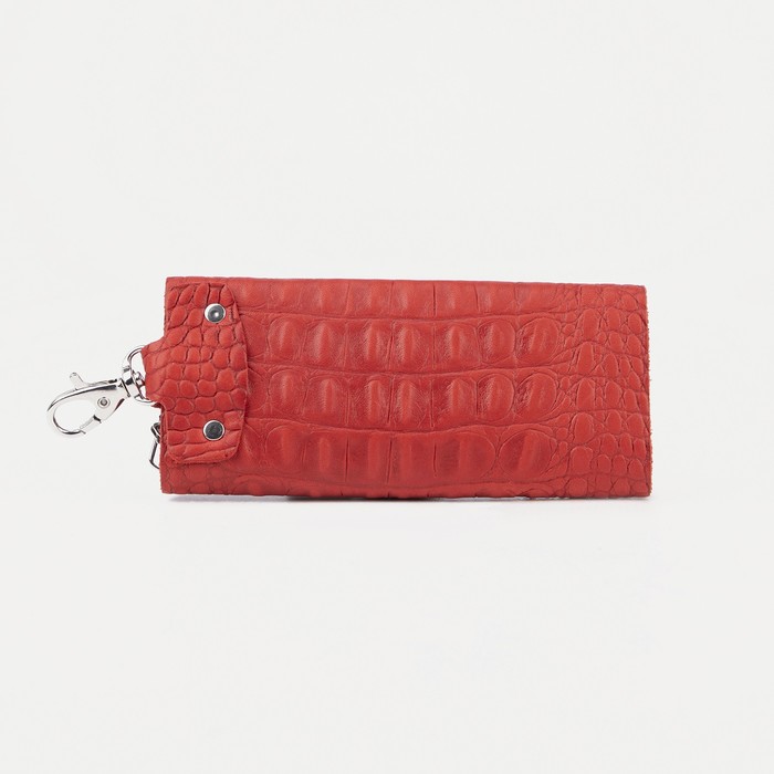 

Ключница на кнопке, длина 11 см, цвет красный