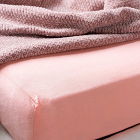 

Простыня на резинке, размер 160х200х20см, абрикосовый, кулирка 120гр, 100% хлопок