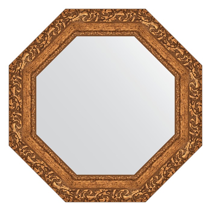 Зеркало в багетной раме, виньетка бронзовая 85 мм, 60x60 см