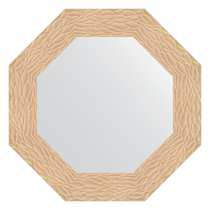 Зеркало в багетной раме, золотые дюны 90 мм, 61x61 см