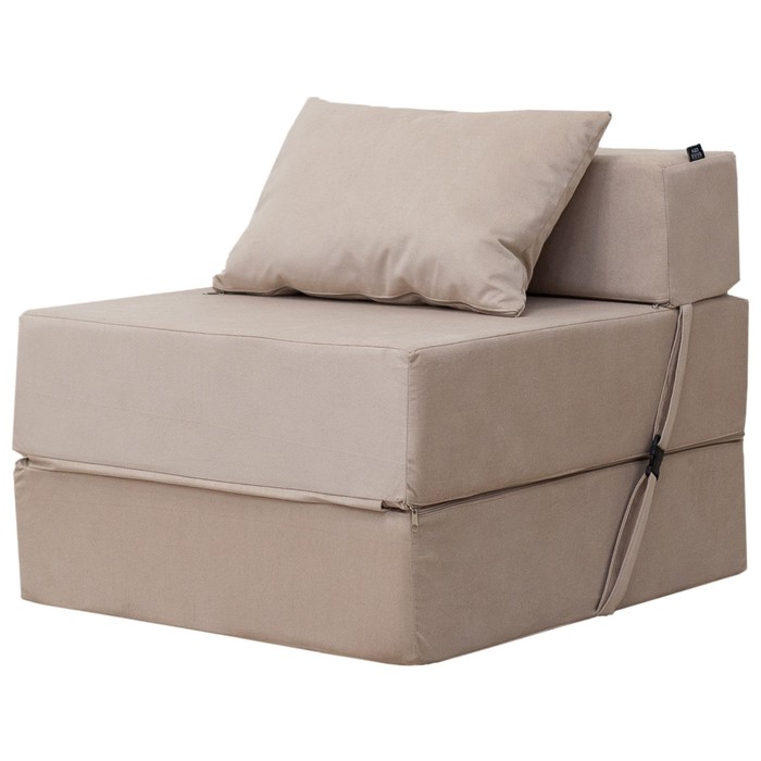 Бескаркасное кресло-кровать «Эссен», велюр, цвет бежевый