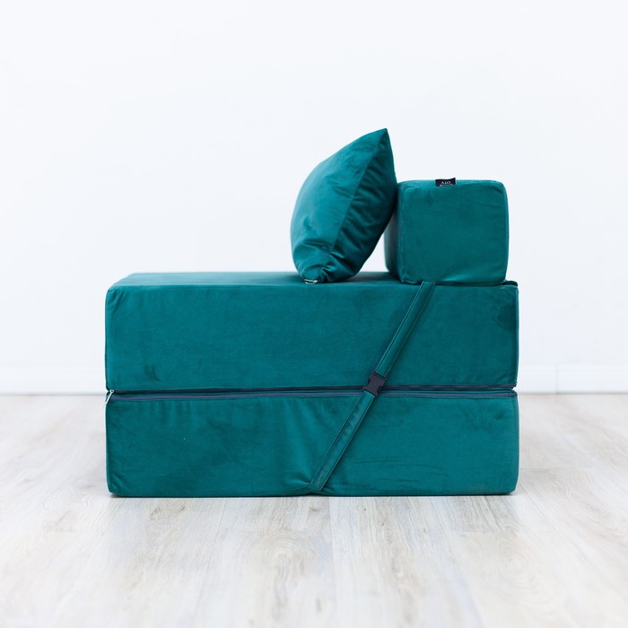 фото Бескаркасное кресло-кровать «эссен», ткань велюр, цвет зелёный city