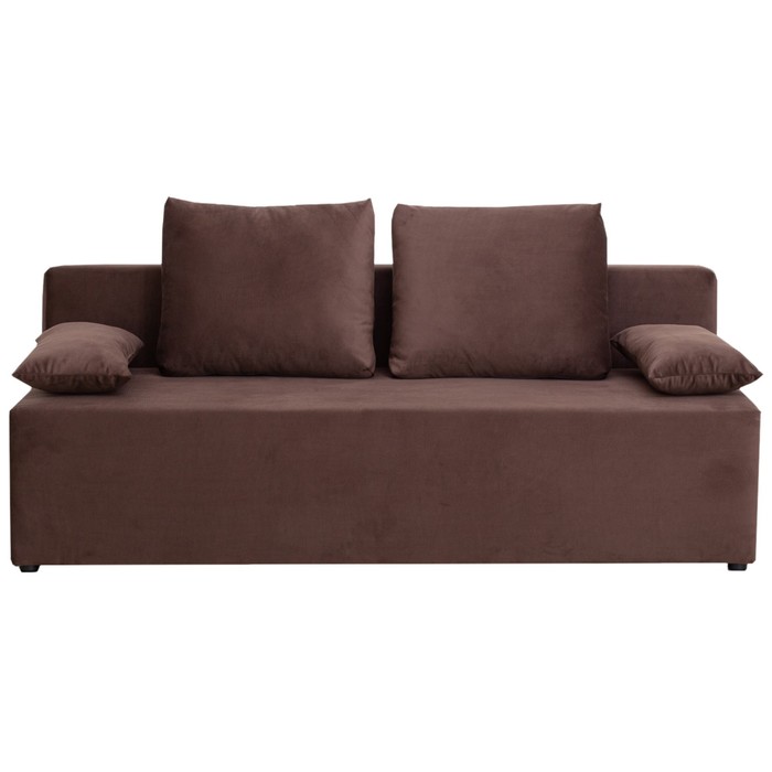 Прямой диван «Бёрн», механизм еврокнижка, велюр, цвет коричневый прямой диван бёрн механизм еврокнижка велюр цвет коричневый