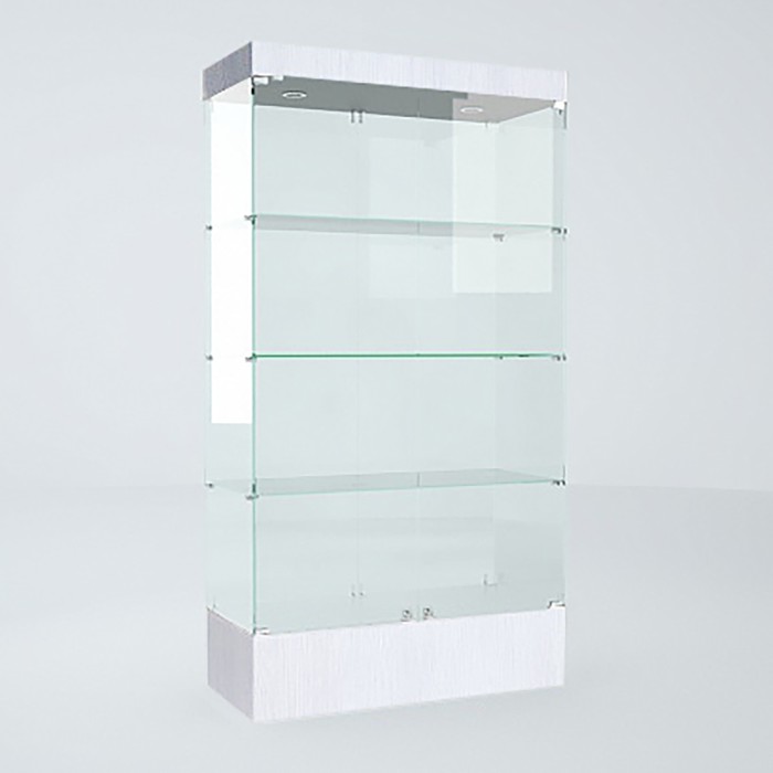 Витрина В 104 Н, 1020×450×1900, ЛДСП, стекло, цвет белый витрина в 104 н 1020 450 1900 лдсп стекло цвет венге