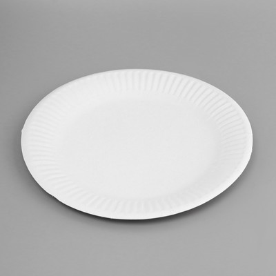 Тарелка одноразовая "Белая" картон, 18 см