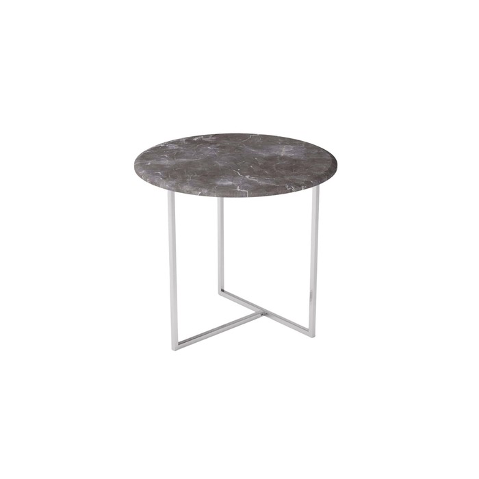 Стол журнальный Альбано, 550х550х500, серый мрамор/хром стол журнальный альбано серый мрамор