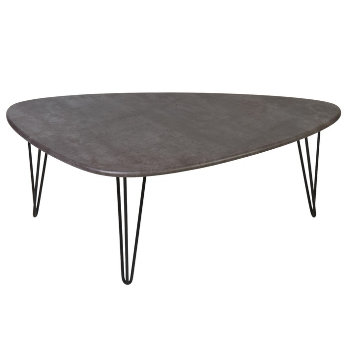 Стол журнальный Престон, 1200х700х446, серый бетон/черный стол журнальный мебелик престон серый бетон