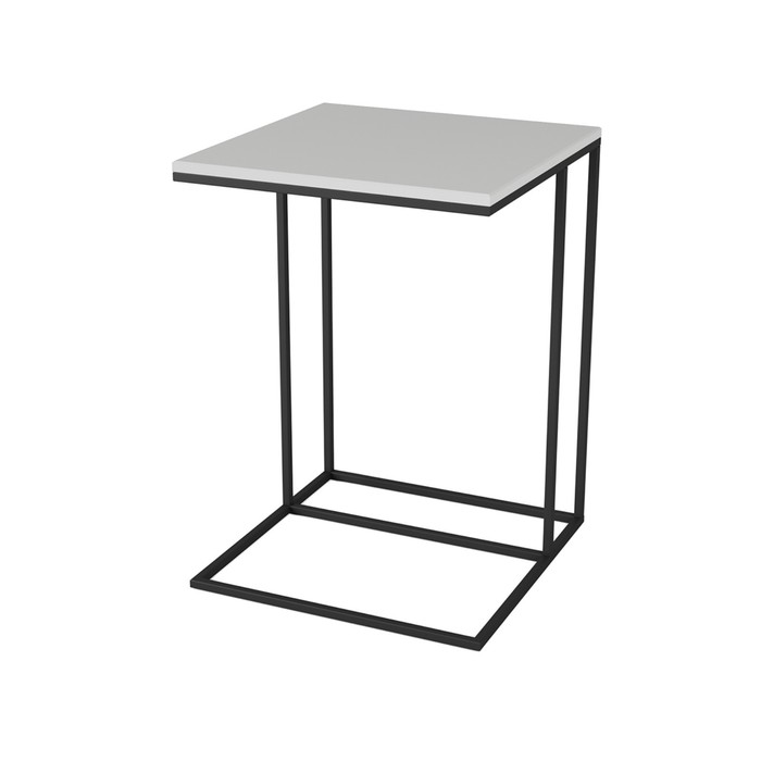 Стол придиванный Хайгрет, 500х500х705, белый/черный стол придиванный хайгрет 500 × 500 × 705 мм металл мдф цвет белый