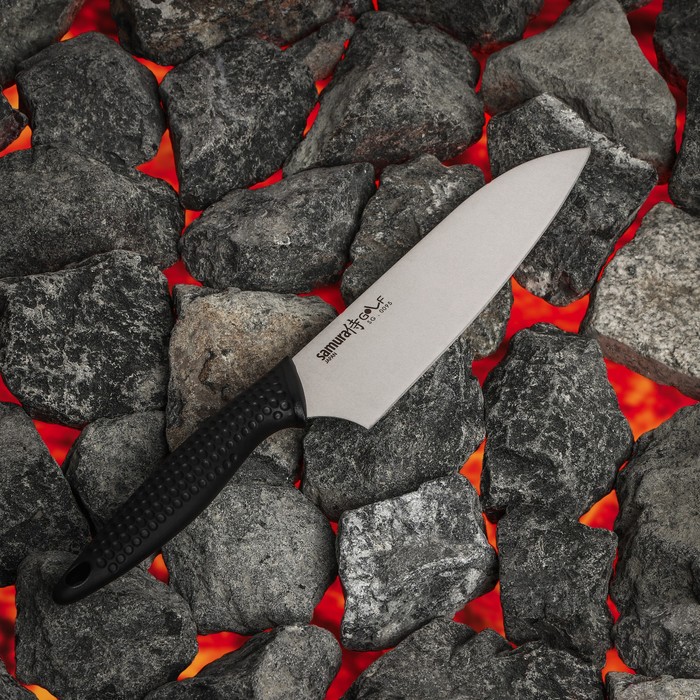 Нож кухонный Samura GOLF, Сантоку, лезвие 18 см, AUS-8 цена и фото