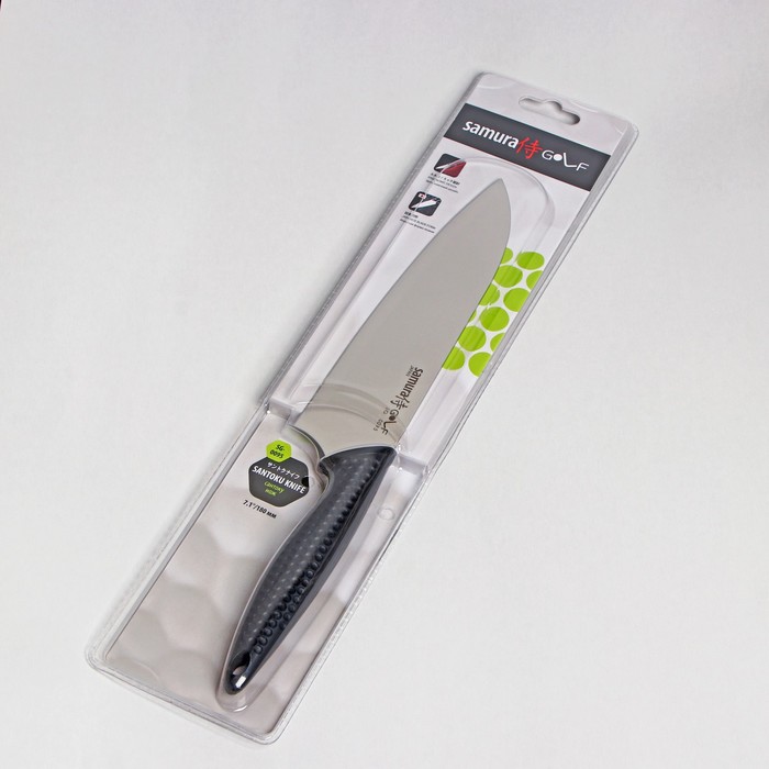 Нож кухонный Samura GOLF, Сантоку, лезвие 18 см, AUS-8