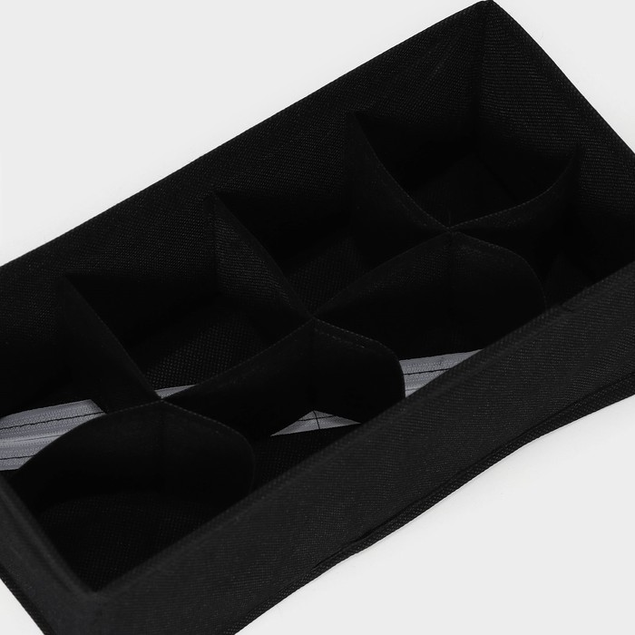 Органайзер для белья Доляна «Смарт», 8 ячеек, 28,5×13,5×10 см, цвет чёрный
