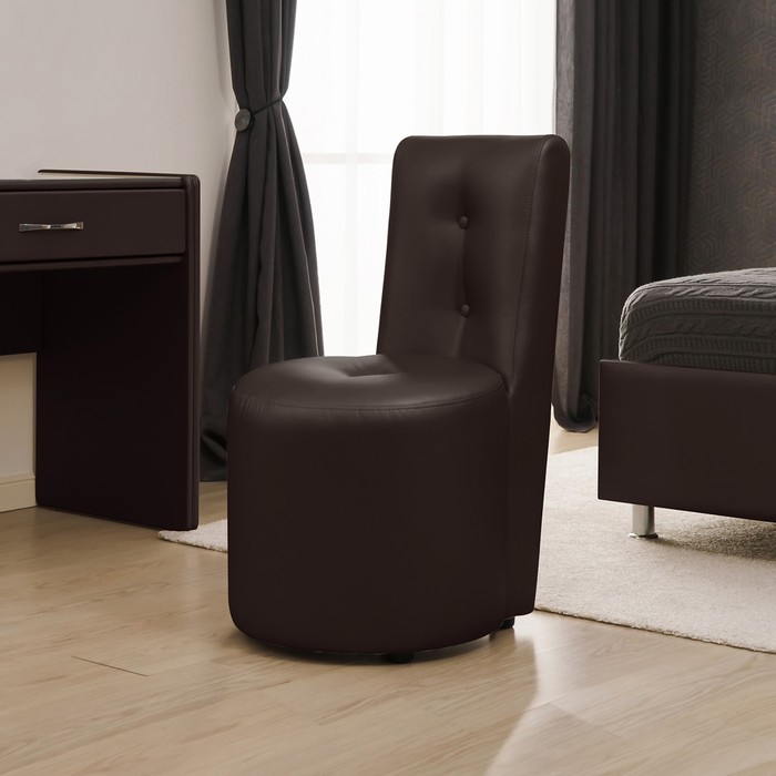 цена Кресло «Рондель», 500 ×550×915 мм, Металлические пуговицы, экокожа, цвет шоколад