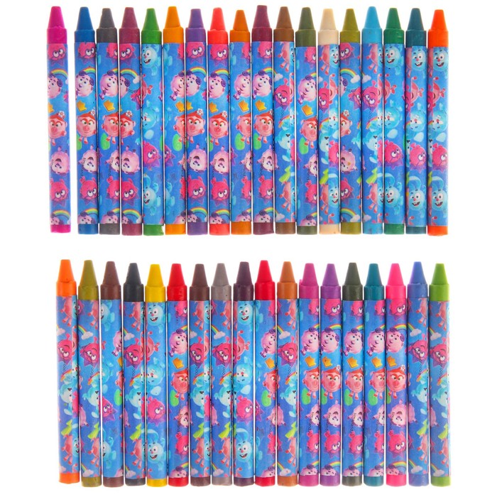 Восковые карандаши Смешарики, набор 36 цветов