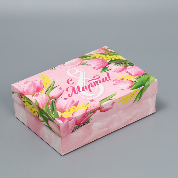 

Коробка подарочная складная, упаковка, «8 марта», 21 х 15 х 7 см