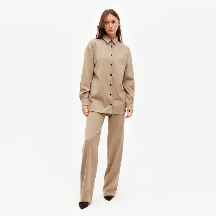 

Костюм женский (рубашка, брюки) MINAKU: Casual collection цвет бежевый, размер 50
