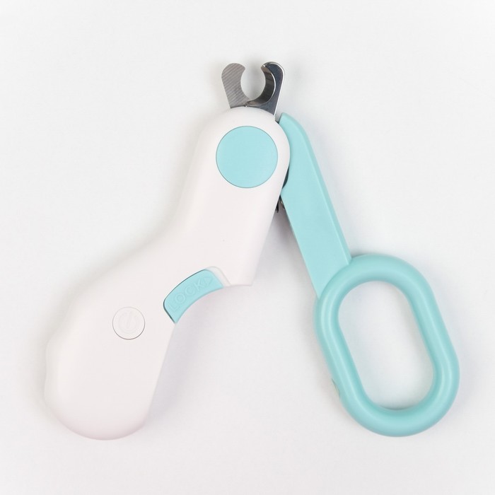 Когтерез - ножницы для животных с LED фонарём, голубой