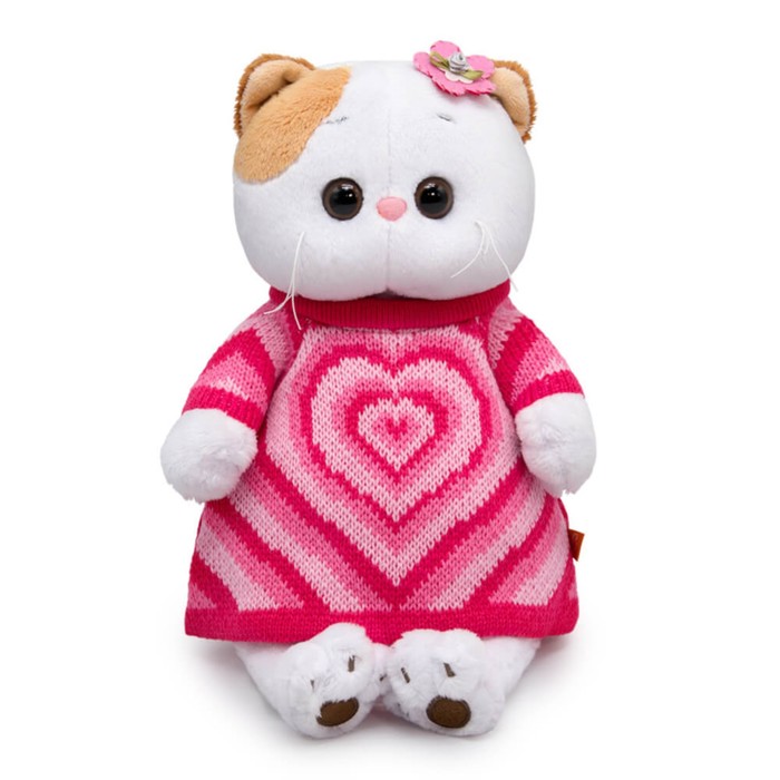 Мягкая игрушка «Ли-Ли в вязаном платье с сердцем», 27 см мягкая игрушка в вязаном платье с сердцем 27 см