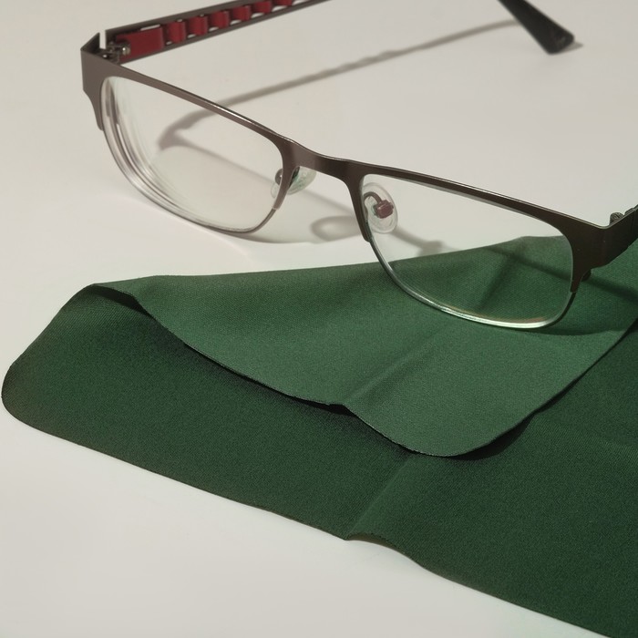 Салфетка для очков TAO №01 в индивидуальной упаковке, цвет зелёный