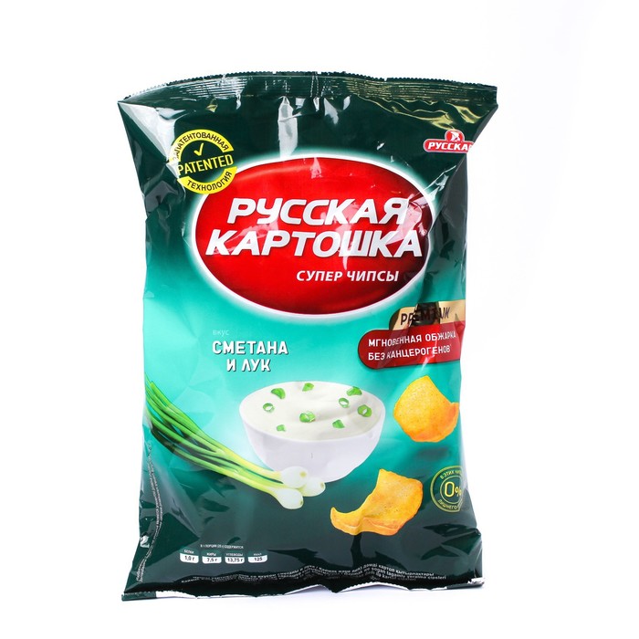 

Чипсы Русская Картошка 80г/Лук,Сметана
