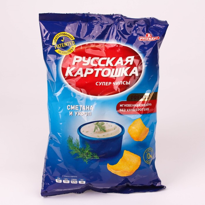 

Чипсы Русская Картошка 80г/Укроп,Сметана
