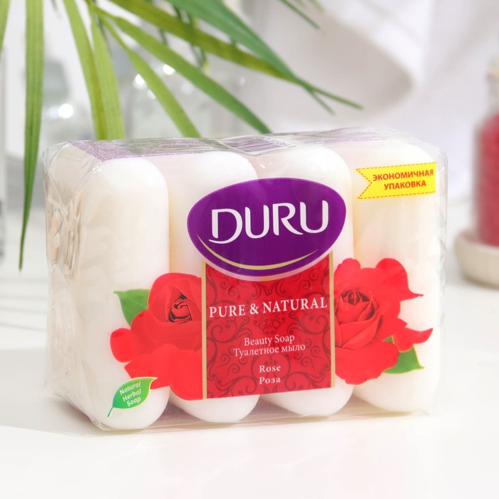 Мыло DURU PURE&NAT Роза, мыло duru pure