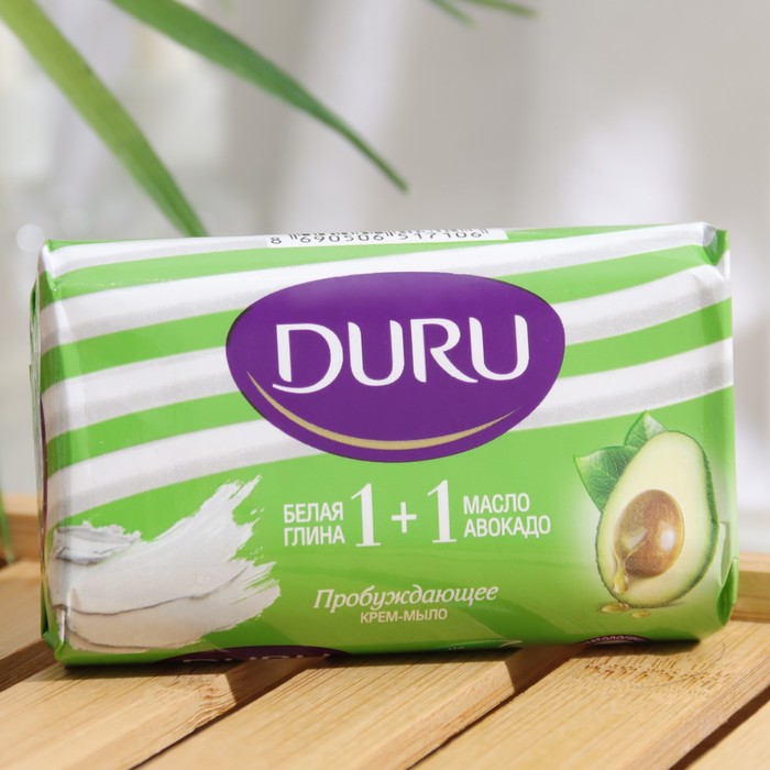 Мыло DURU, 1+1, Глина&Масло Авокадо, 80 г крем мыло 1 1 глина и масло авокадо 80г 10 шт