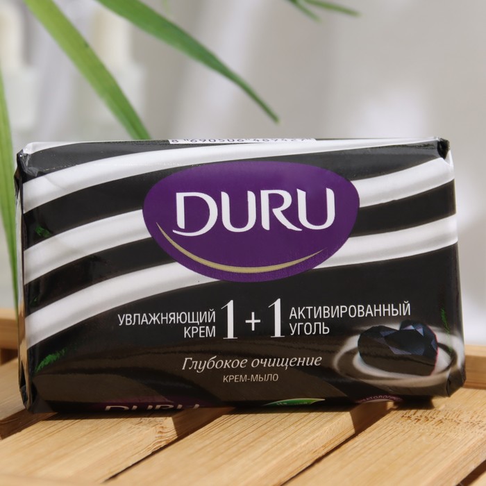 Мыло DURU SOFT SENS,Увлажняющий крем+Активированный Уголь, 80г