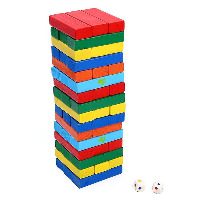 Настольная игра пирамидка деревянная башня «Три Кота» игра деревянная башня большая