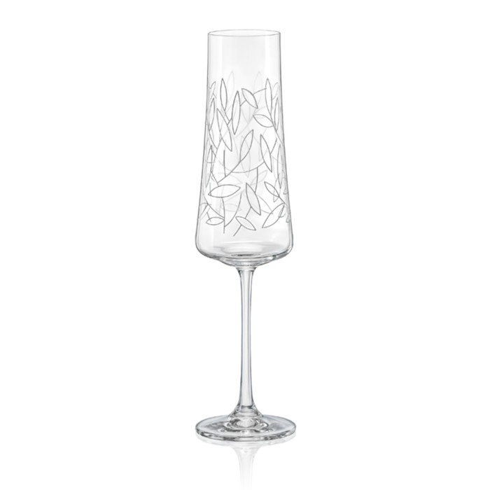 Набор бокалов для шампанского Экстра, декор листья, 210 мл, 6 шт