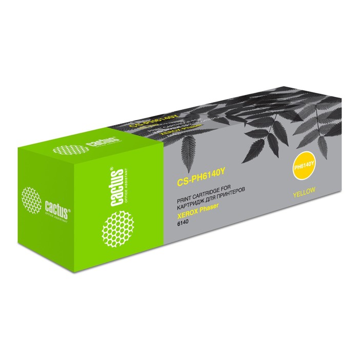 

Картридж Cactus CS-PH6140Y 106R01483 Yellow для Xerox Phaser 6140 (2000k), желтый