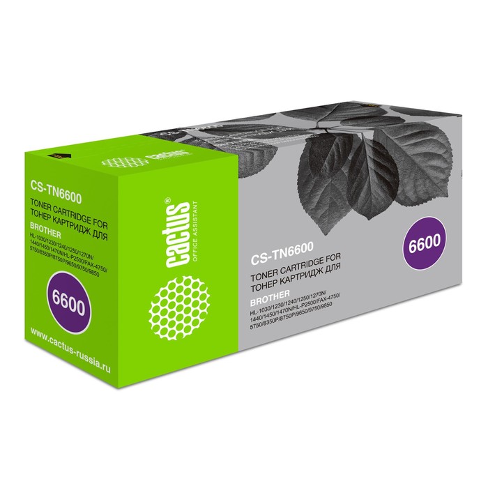 

Картридж Cactus CS-TN6600 TN-6600, (HL-1030/1230/1240/1270N/1440/1450), для Brother, чёрный 937250